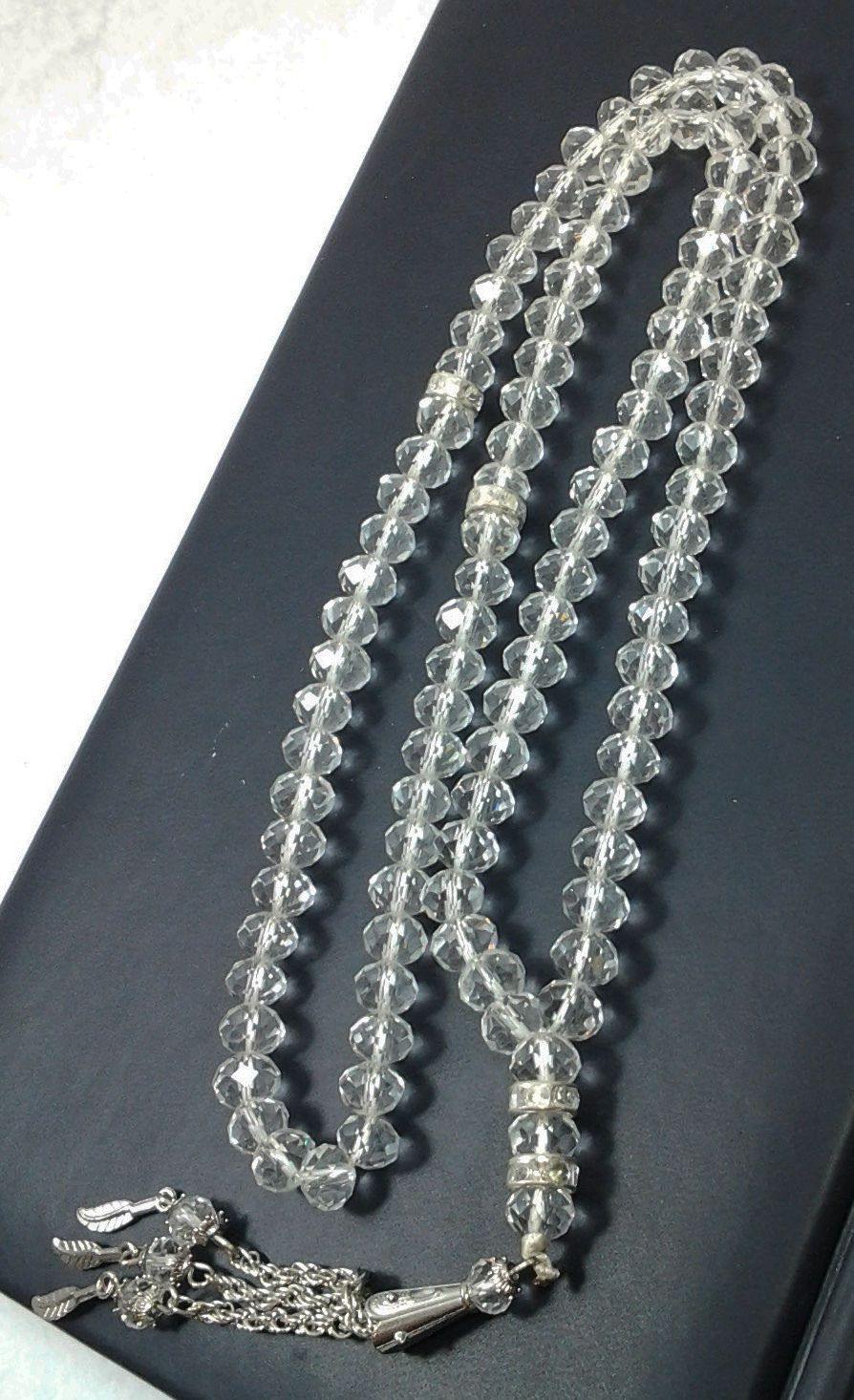 8mm Crystal Muslim Prayer Beads 99  Masbaha - Arabian Shopping Zone