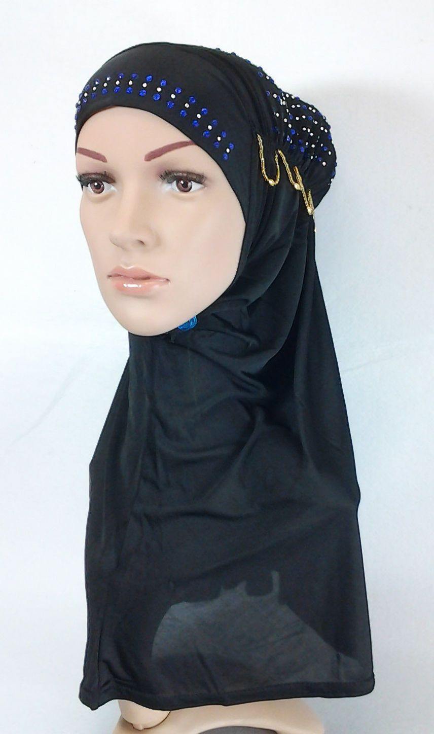 Viscose Ice Silk RhineStone Hijab Muslim Scraf Islamic Amira ASZ089B - Arabian Shopping Zone