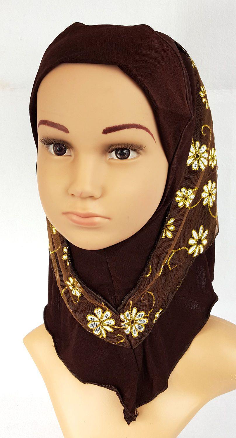 Crystal Hemp Toddler Children Kids Hijab Islamic Scarf Shawls -7270 - Arabian Shopping Zone