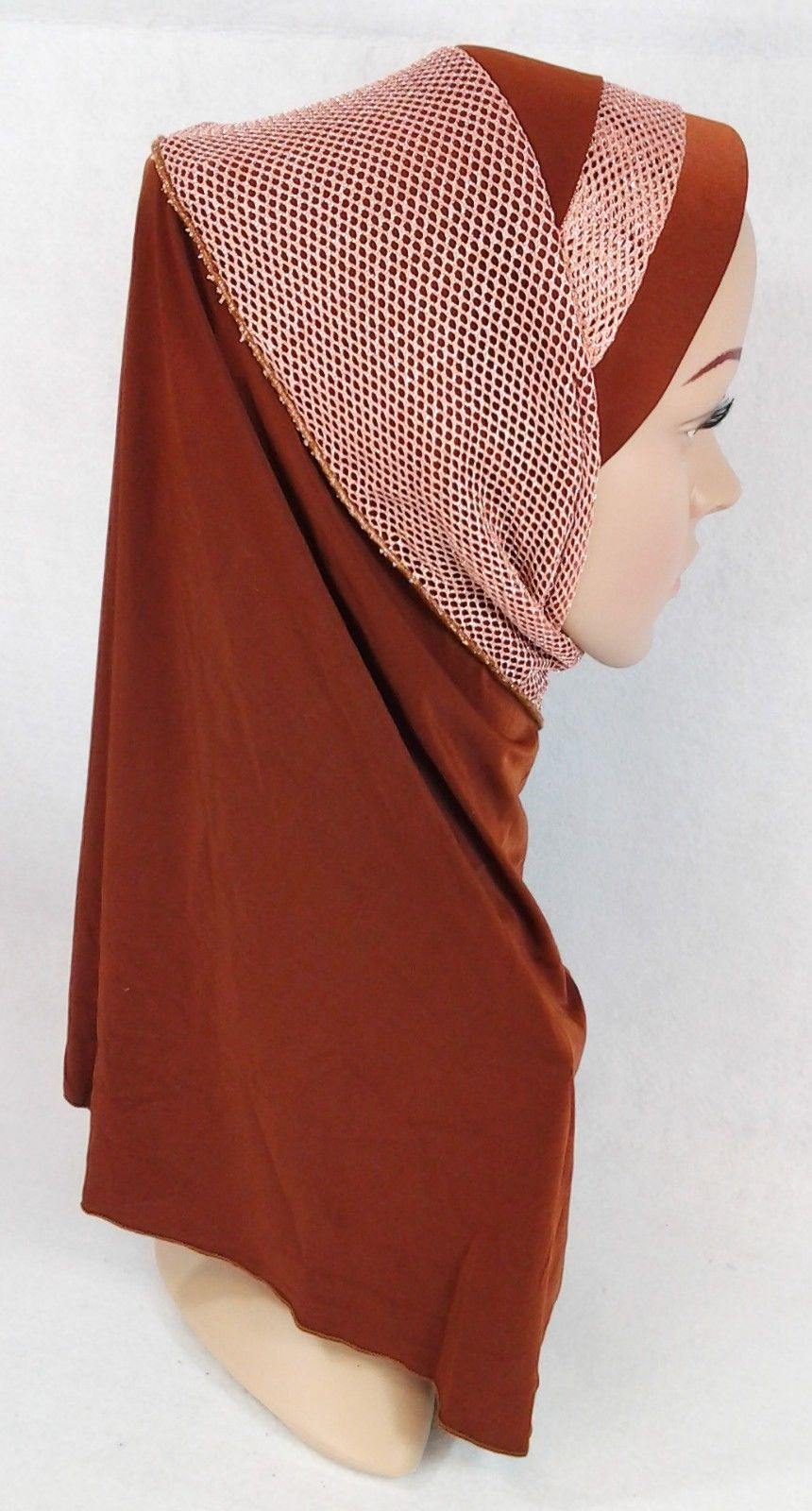 High Quality Viscose Lycra Lace Muslim Hijab Islamic Scarf Shawls Slip-on - Arabian Shopping Zone