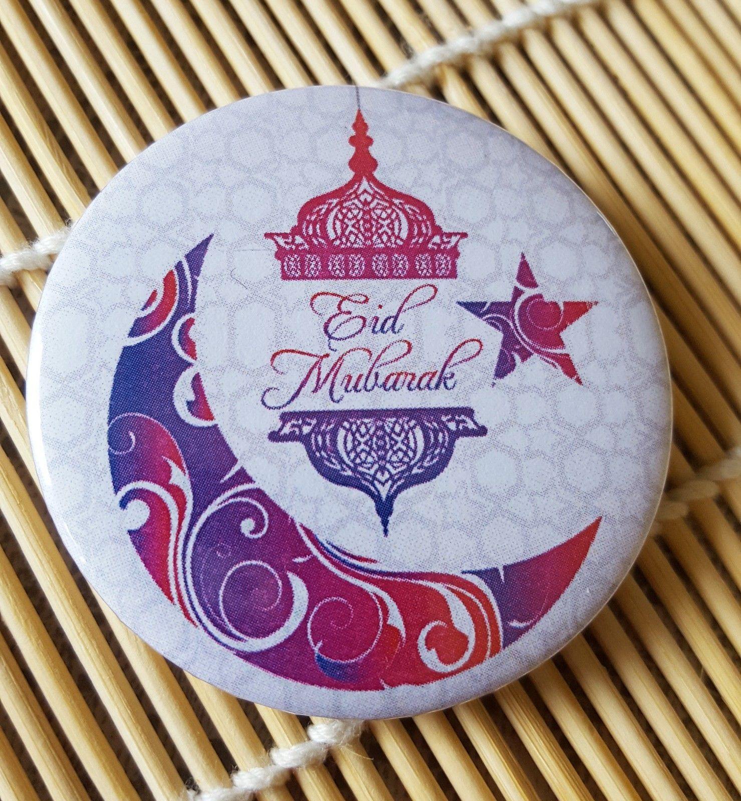 Muslim BADGE BUTTON PIN "Eid Mubarak" (Big Size 2.25inch/58mm) ISLAMIC GIFT - Arabian Shopping Zone