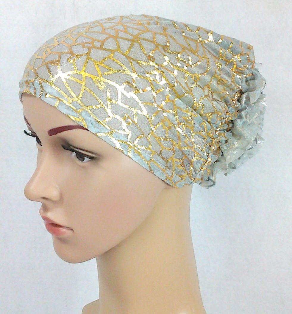 Gauze Gilt-Print UnderHijab Muslim Inner Hijab Caps Hair loss Underscarf - Arabian Shopping Zone