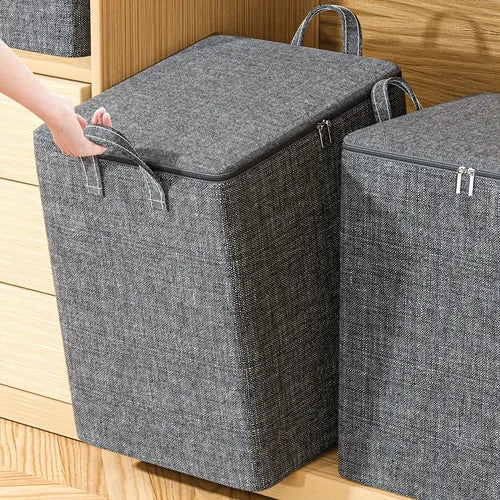 1pc Clothes And Quilt Storage Bag, Large Capacity Thickened Fabric Storage Bag For Comforter, Blanket ,bedding, Pillows, Wardrobe Storage Organizer