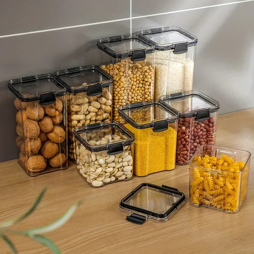 1pc Cereals Storage Box, Kitchen Storage Jar, Snacks Nuts Moisture-proof Transparent Storage Jar