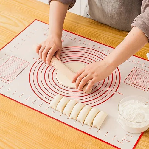 1pc, Pastry Mat (59.99cmx40.01cm), Large Dough Mat Silicone Baking Mat Pizza Cake Dough Maker Kitchen Cooking Grill Gadgets Bakeware Table Mats Pad, Baking Tools, Kitchen Gadgets, Kitchen Accessories, Home Kitchen Items