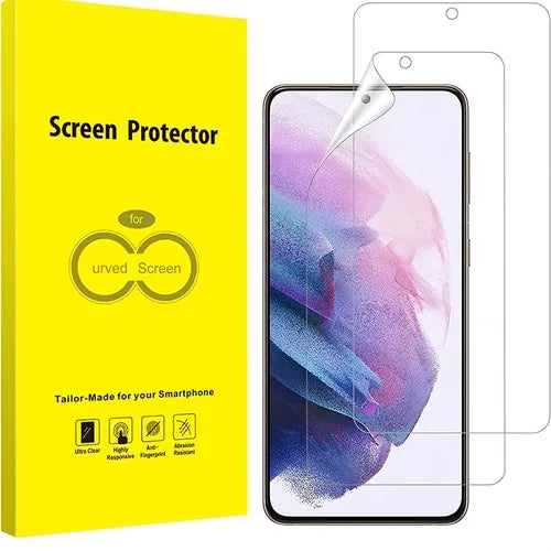 [2 PACK] Screen Protector For Samsung Galaxy S21 Plus/S21+ 5G (6.7 Inch) Flexible Clear TPU Film, Full Coverage, Support Unlock Fingerprint, Non-glass