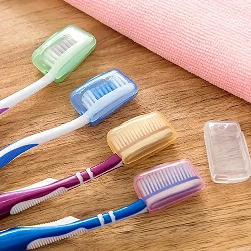 5pcs Toothbrush Cover, Travel Portable Toothbrush Head Covers Case Holder Clip, Random Color Clip-On Toothbrush Protector