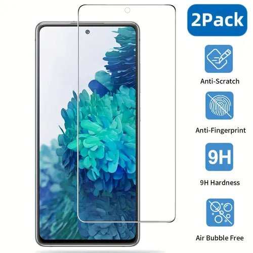 2 Pack Premium Tempered Glass Screen Protector HD Clear, Anti-Scratch Bubbles-Free For Samsung Galaxy A53/ A52/ S20 FE 6.5