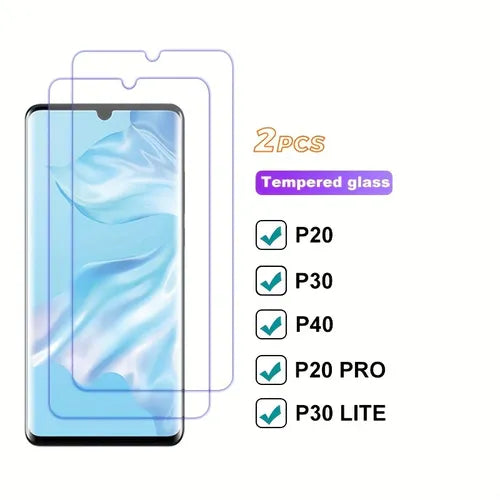 2pcs Film Tempered Glass For Huawei P20 P20 Pro P30 Lite Tempered Glass For Huawei P30 P40 Screen Protector FilmGift For Birthday/Easter/President's Day/Boy/Girlfriends