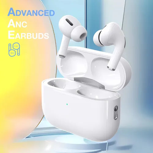 GENAI TWS ANC Earbuds Wireless True Stereo Sound Headphones BT 13.46 Cm-Ear Earphones Wireless Charging Active Noise Cancellation Earbuds With Lanyard Loop