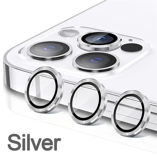 CD Silver Camera Len Protector 9H AR Clear Tempered Glass Scratch Resistant Glitter Shiny Lens Protecor Gift For Birthday/Easter/Boy/Girlfriend