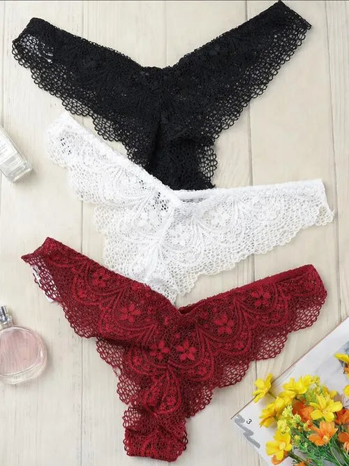 3pack Women's Floral Lace Panties