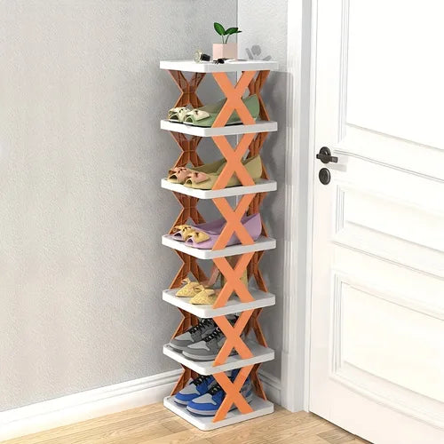 1pc Stackable Shoe Rack For Closet, Shoe Organizer Storage For Entryway, Space-saving Free Combination Shoe Cabinet For Home