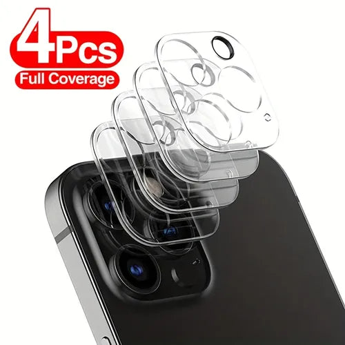 4pcs Lens Screen Protector 3D For IPhone 12 13 14 Pro Max 11 Pro 12 Mini 14 Plus 14Pro 13Pro 12 Pro 11Pro 14ProMax Camera Lens Protection Full Tempered Glass Camera Full Coverage