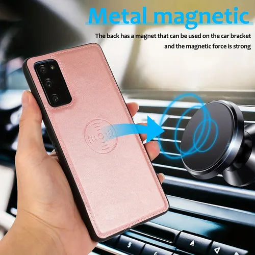 حافظة هاتف بمحفظة، محفظة من جلد البولي يوريثان قابلة للفصل مع حبل لهاتف Samsung Galaxy S20 FE 5G/ S21/ S21 PLUS/ S21 ULTRA/ S21 FE/ S22/ S22 PLUS/ S22 ULTRA/ S23/ S23 PLUS/ S23 ULTRA