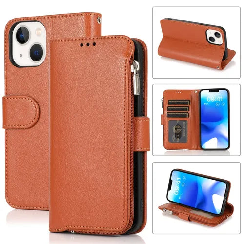 Premium Leather Flip Wallet Cover Case With Kickstand And Credit Card Holder Slots And Wrist Strap For IPhone 6/6Plus/7/8/7Plus/8Plus/X/Xs/Xr/XsMax/11/11Pro/11ProMax