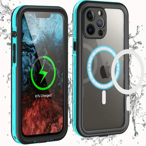 Transy For IPhone 13 Pro Case Magnetic Case IP68 Waterproof Dustproof Case And Screen Protector Full Body Sealed Underwater Protective Front And Back Cover