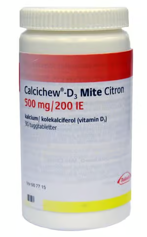 Calcichew-D3 Mite Lemon 500 mg/200 IU 90 Chewable Tablets