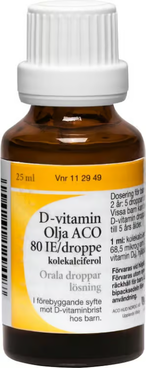 D-Vitamin Oil Aco Oral Drops 80 IU/Drop For Children M