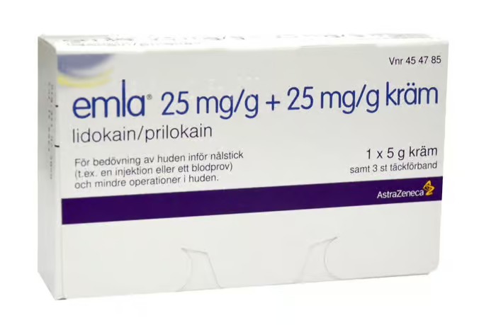 EMLA cream 25 mg/g + 25 mg/g, 5 gr