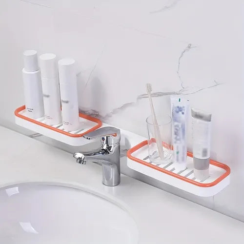 1pc Countertop Corner Dual-Purpose Shelf, 180 Degree Rotation Corner Shower Shelves, Bathroom Corner Punch-Free Rack, Shampoo Storage Rack, Foldable Soap Holder With Suction Cup, Bathroom Accessories