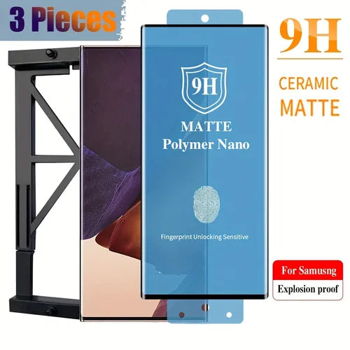 [3 Pieces] [Easy Installation Kit] For Samsung Galaxy Note 10 20 Plus Ultra Matte Soft Ceramic Full Glue Screen Protector