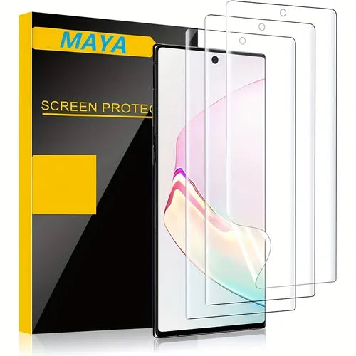 2pcs Flexible TPU Screen Protector For Samsung Galaxy Note10 / Note10 Plus / Note10+ Max Coverage, Support Unlock Fingerprint, Clear HD [Not Tempered Glass]