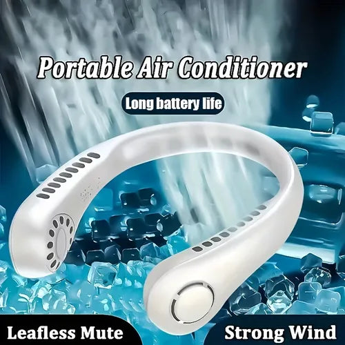 1Pc 2023 New Mini Neck Fan Portable Bladeless Hanging Neck Rechargeable Air Cooler 3 Speed Mini Summer Sports Fans