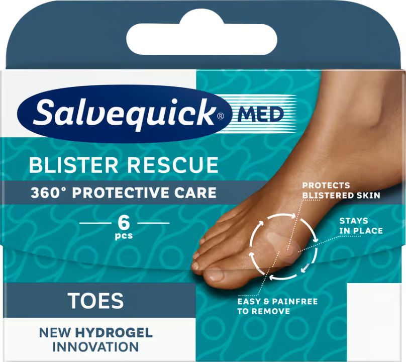 Salvequick Med Blister Rescue Toes Abrasion Plaster 6 pcs