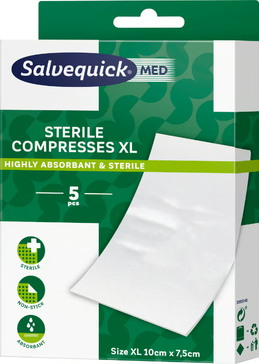 Salvequick WITH Compress XL 10 cm x 7.5 cm