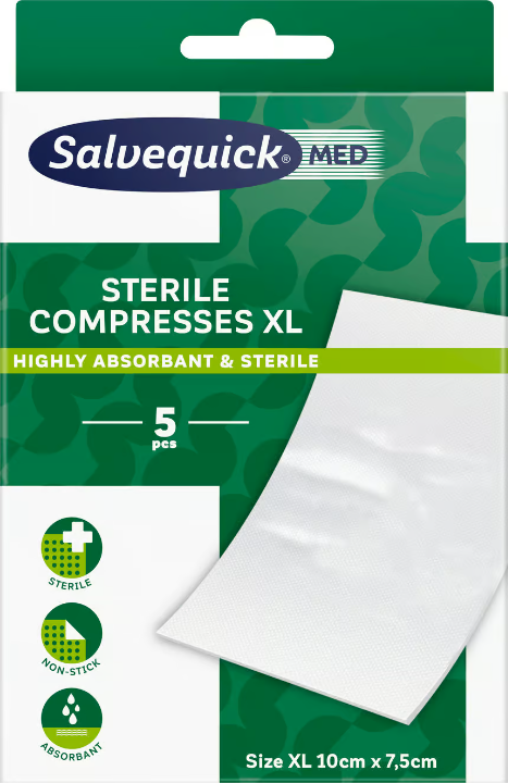 Salvequick WITH Compress XL 10 cm x 7.5 cm