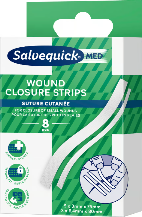 Salvequick WITH Wound Closure Strips 8 pcs