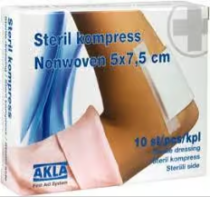 AKLA Sterile compress nonwoven 5 x 7.5 cm 10 pcs