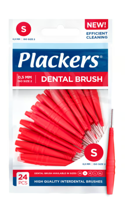 Plackers 牙科刷 间隙刷 红色 S (0.5 毫米) 24