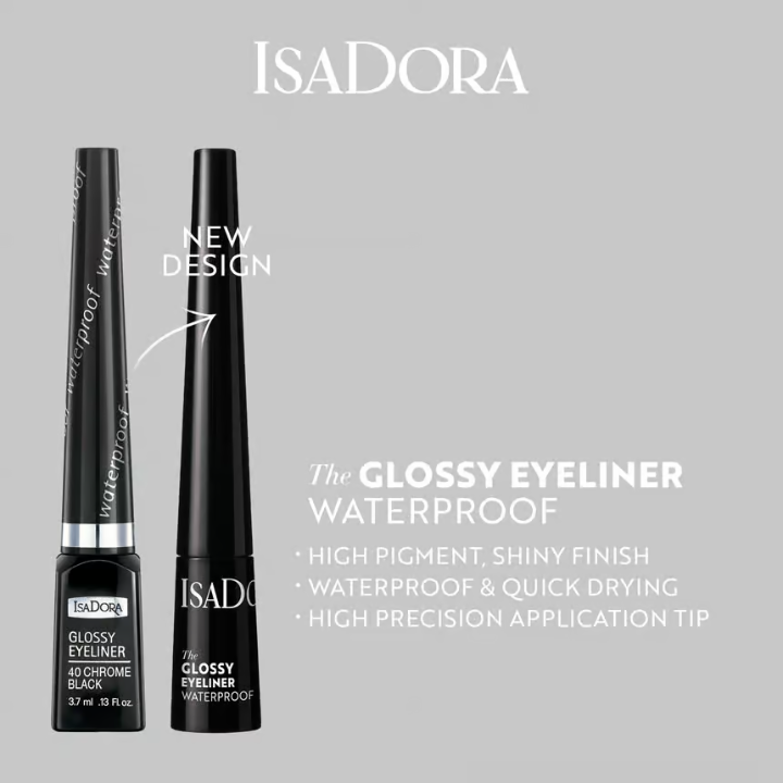 IsaDora Glossy Eyeliner 40 Chrome Black 2.5 ml