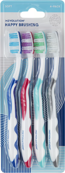 Mevolution Toothbrushes Soft 4 pcs - Various colors