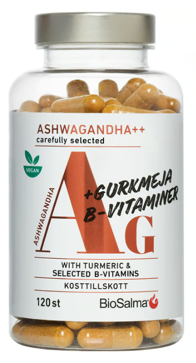 BioSalma AG Ashwagandha + Turmeric & B vitamins 120 ch