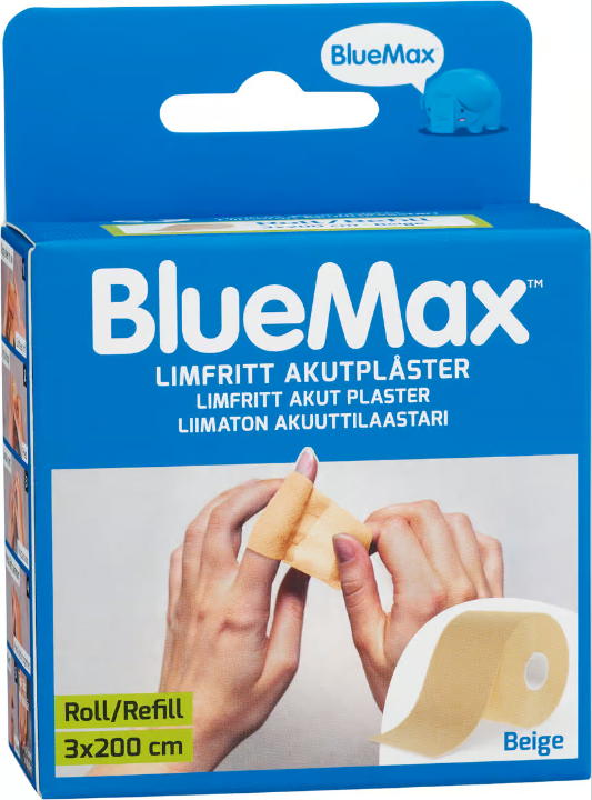 BlueMax Adhesive-Free Emergency Patch Refill 3x200cm Beige 1 pc