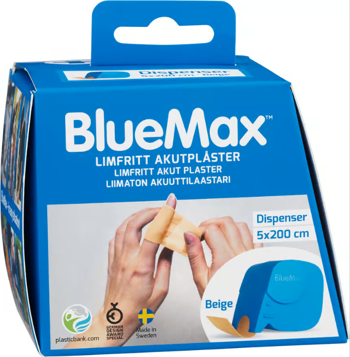 BlueMax Adhesive-Free Emergency Band-Aid Dispenser 5x200cm Beige 1 s