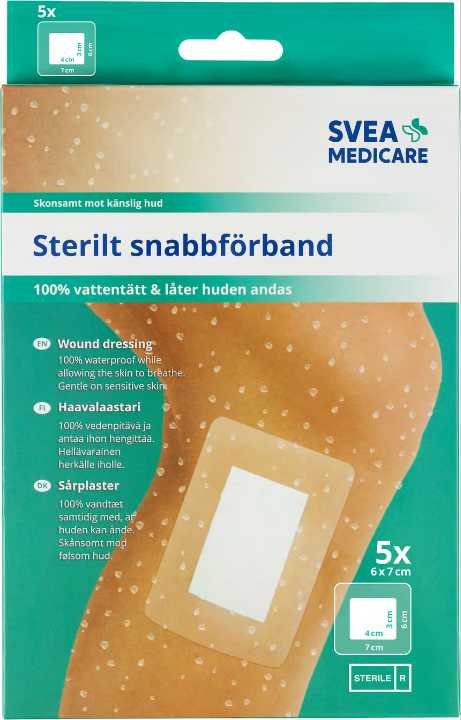 Svea Medicare 100% Waterproof Sterile Quick Dressing 6 x 7