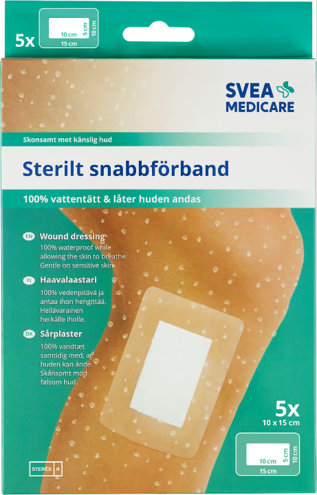 Svea Medicare 100% Waterproof Sterile Quick Dressing 10 x