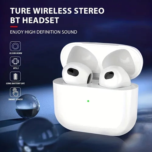 TWS F4 真正无线立体声 BT5.1 耳机带充电盒适用于 Apple Airpods，高清音乐耳机，4-5 小时享受耳机时间，电池寿命长，带礼品充电器线