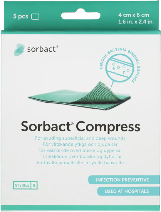 Sorbact Compress 4 x 6 cm 3 pcs