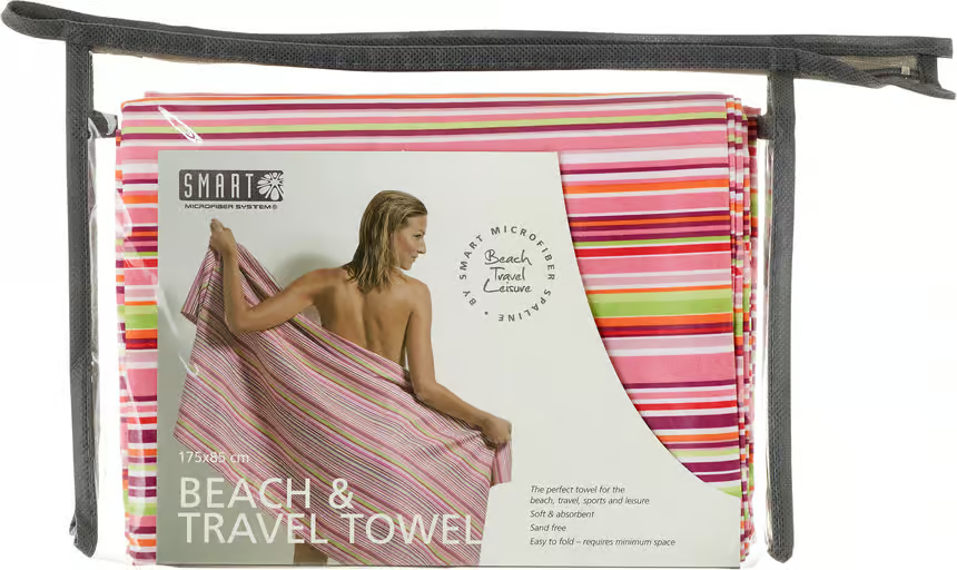 Smart Microfiber Beach Towel Pink