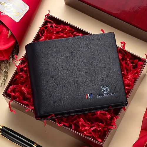 Genuine Leather Men's Wallets Business Black Multi-card Slot Credit Card Wallet Card Bag Comfortable Texture Change Wallet