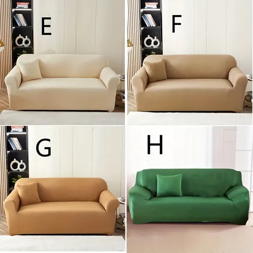 1pc Solid Color Elastic Sofa Cover, Soft, Breathable, Non Slip Cover, Suitable For Living Room, Bedroom, Office Home Decor