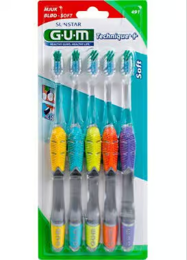 GUM Technique+ Soft Toothbrushes 5 pcs