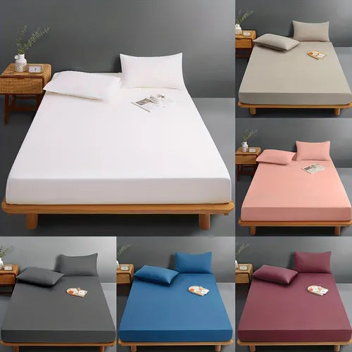 1pc Solid Color Fitted Sheet, Soft Comfortable Microfiber Bedding Fitted Sheet, For Bedroom, Guest Room, With Deep Pocket, Fitted Bed Sheet Only