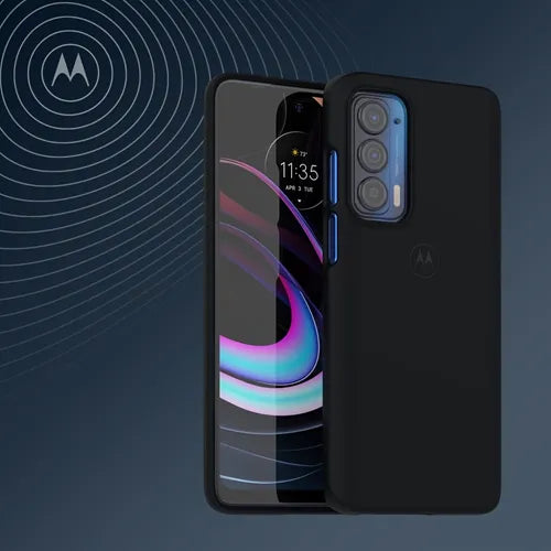 手机壳适用于摩托罗拉 Moto Edge 2021 / Edge 5G UW 手机壳 - 黑色精密贴合减震壳，增强型手机握把，防摔手机壳