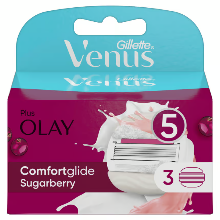 Gilette Venus ComfortGlide Olay Sugar Berry Razor Blades 3 pcs